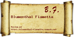 Blumenthal Fiametta névjegykártya